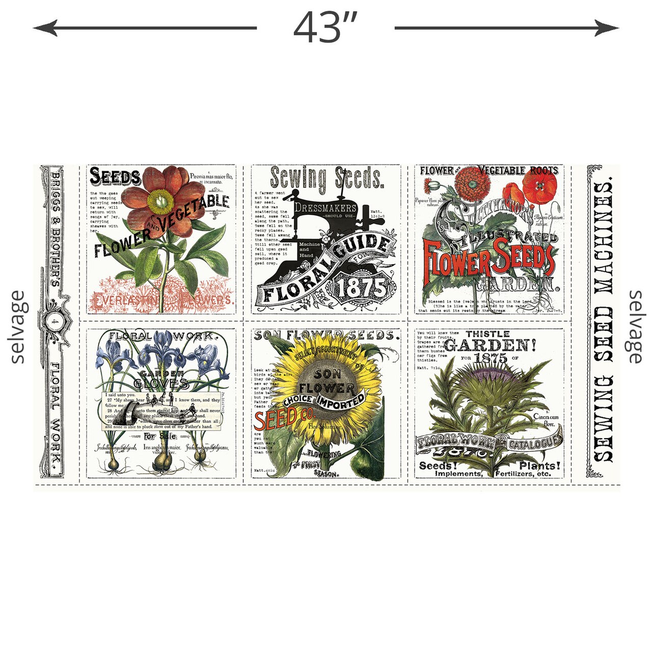 Garden Patch Panel (pd15681-panel) | Sewing Seeds III | J Wecker Frisch | Riley Blake